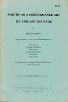 Poetry As A Performance Art On And Off The Page