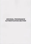 Archival Provenance  Authentication Section