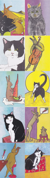 Postcard series - Cats & Rabbits