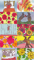 Postcard series - Rabbits & Flowers 2